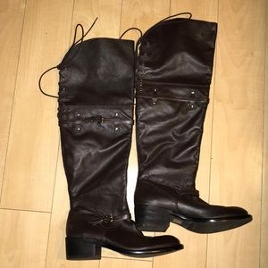BCBGeneration Over-The-Knee Brown Leather Boots